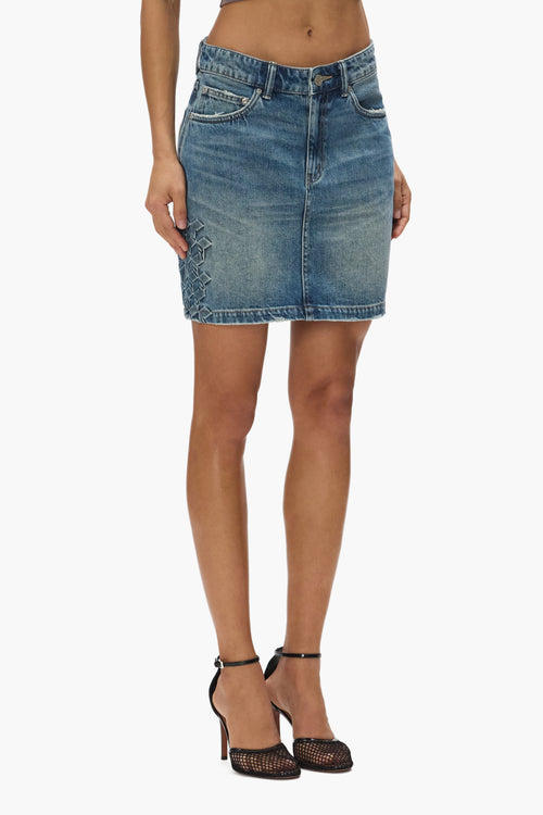 Embossed Monogram Mini Skirt