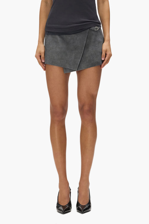 Leather Wrap Skirt
