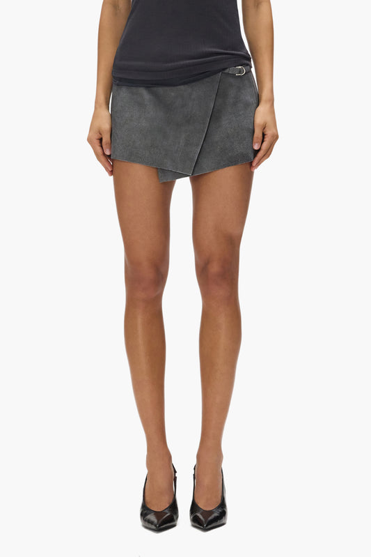 Leather Wrap Skirt