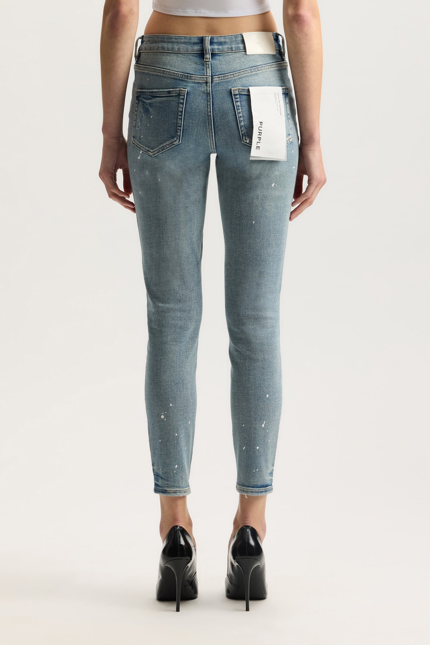 Mid Rise Skinny Denim with Paint Splatter Design, Ankle Length, Available in Sizes 24-34