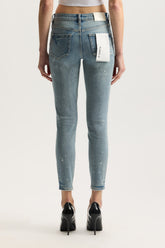 Mid Rise Skinny Denim with Paint Splatter Design, Ankle Length, Available in Sizes 24-34