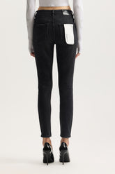 Mid Rise Skinny Denim with Paint Splatter Design, Ankle Length, available in sizes 24-34.