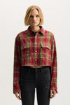 Gothic Plaid Shirt in relaxed fit with branded plaid and distressing details.