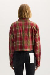 Gothic Plaid Shirt in relaxed fit with branded plaid and reflective print logo.