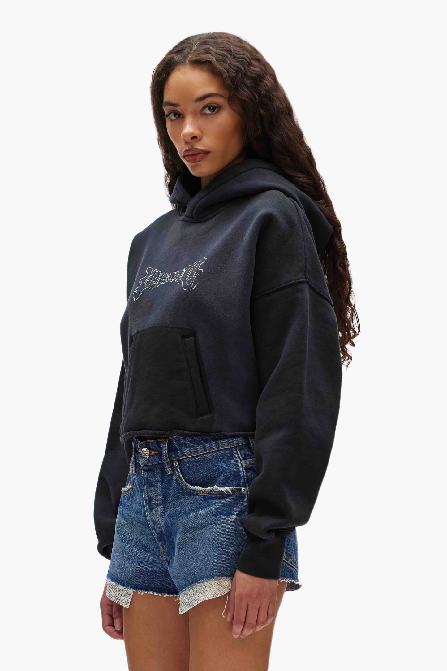 Crystal Cropped Hoodie