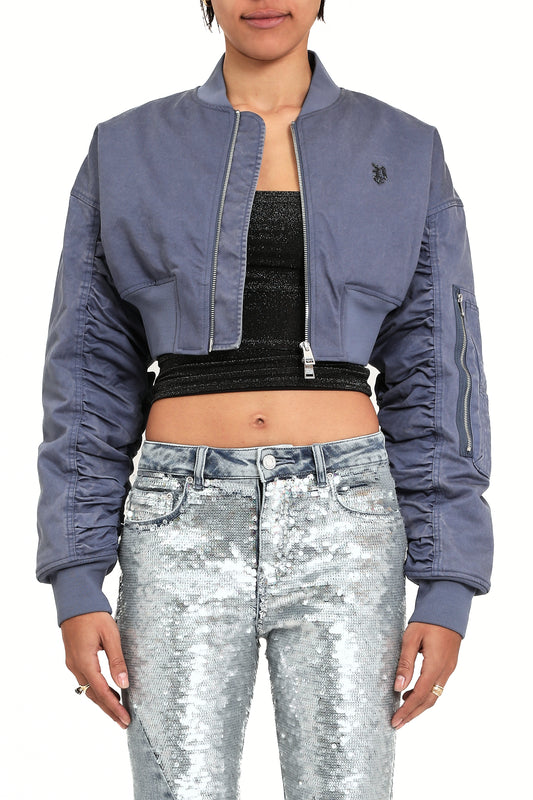 Cropped Bomber Jacket