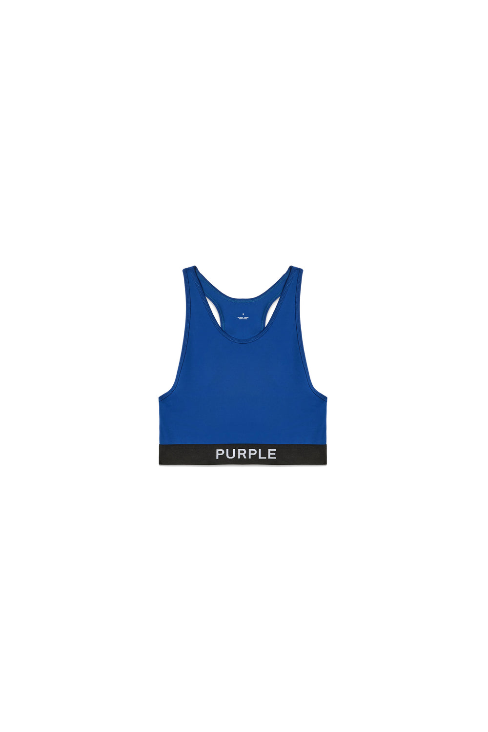 Nylon Knit Bralette in blue with logo-branded stretch underband for light support.