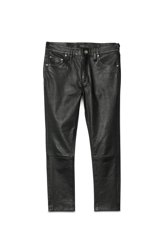 Stretch Leather Crop Pants