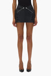 Leather V Zip Skirt