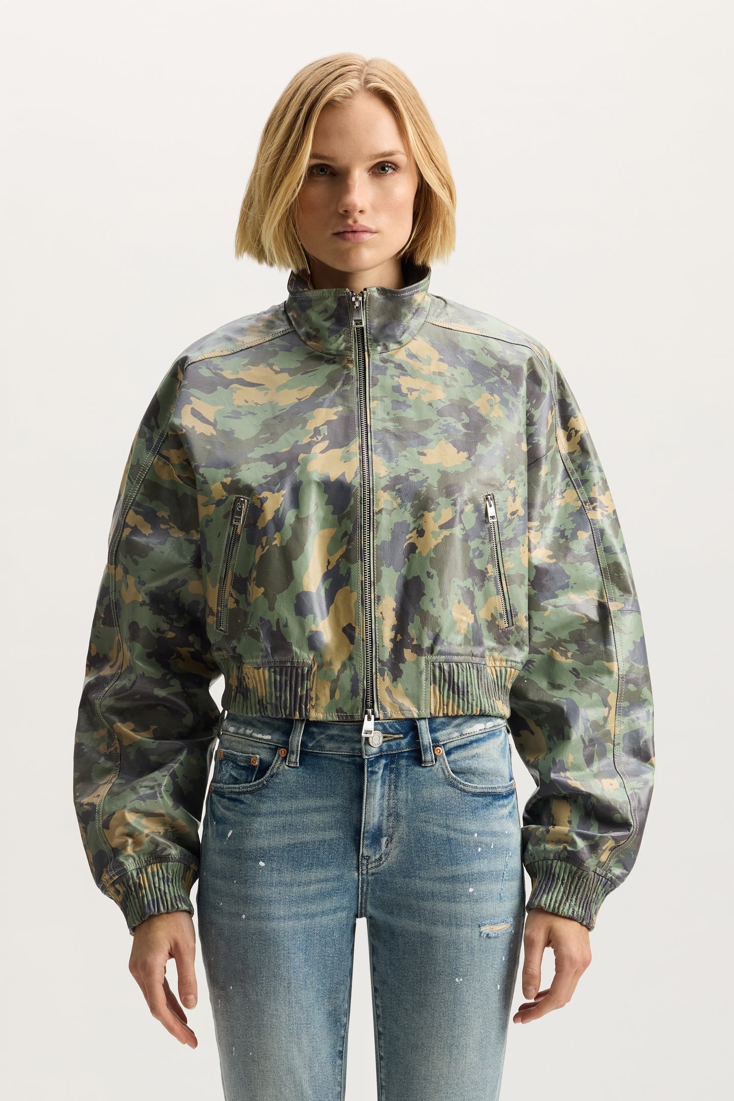 Painted Camo Leather Jacket