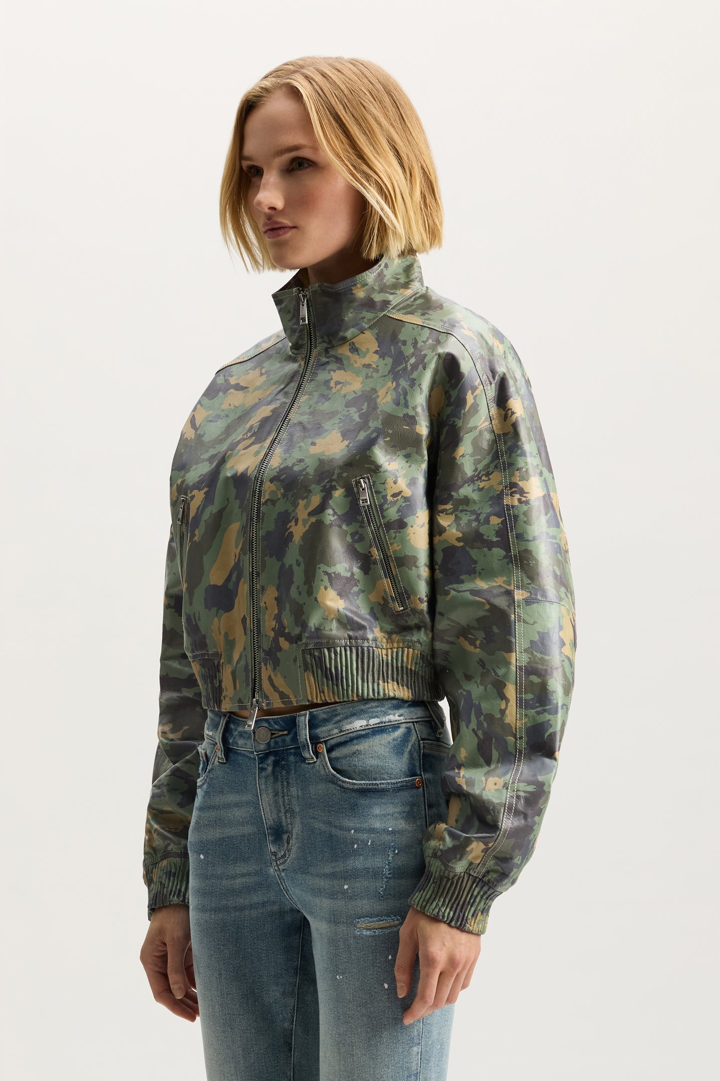 Painted Camo Leather Jacket