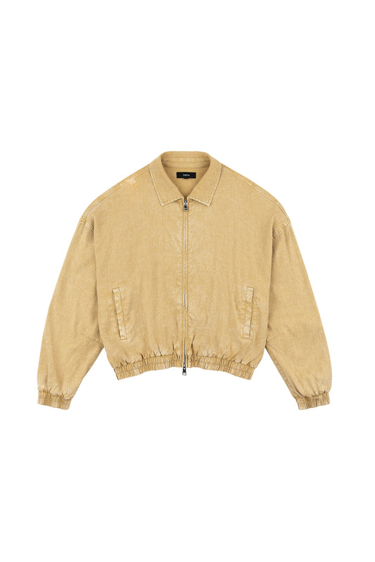 Linen Blend Blouson Jacket