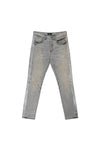 Vintage Haze slim straight denim in unique purple wash with silver foil side strip.