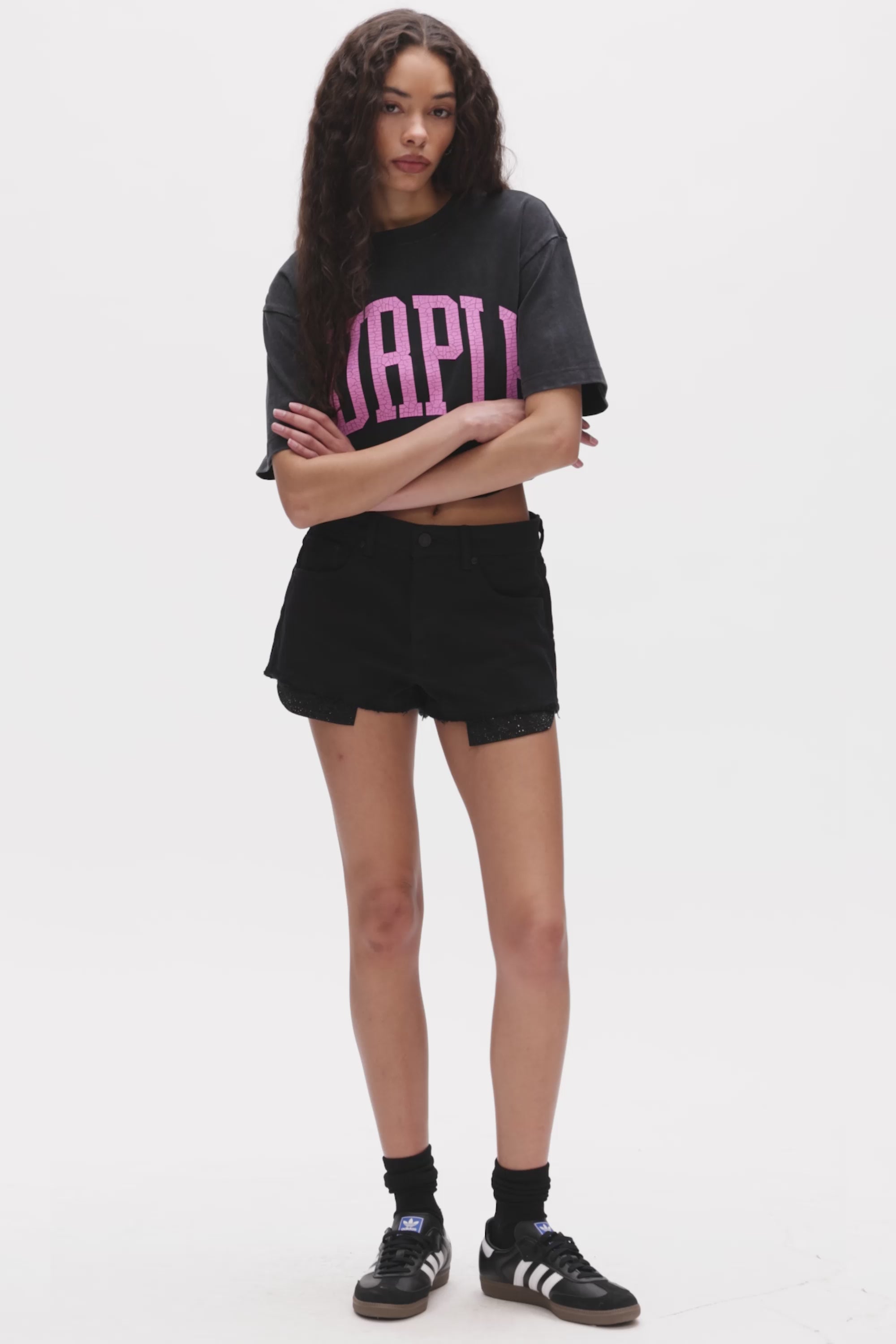 Collegiate Cropped Tee – PURPLE BRAND