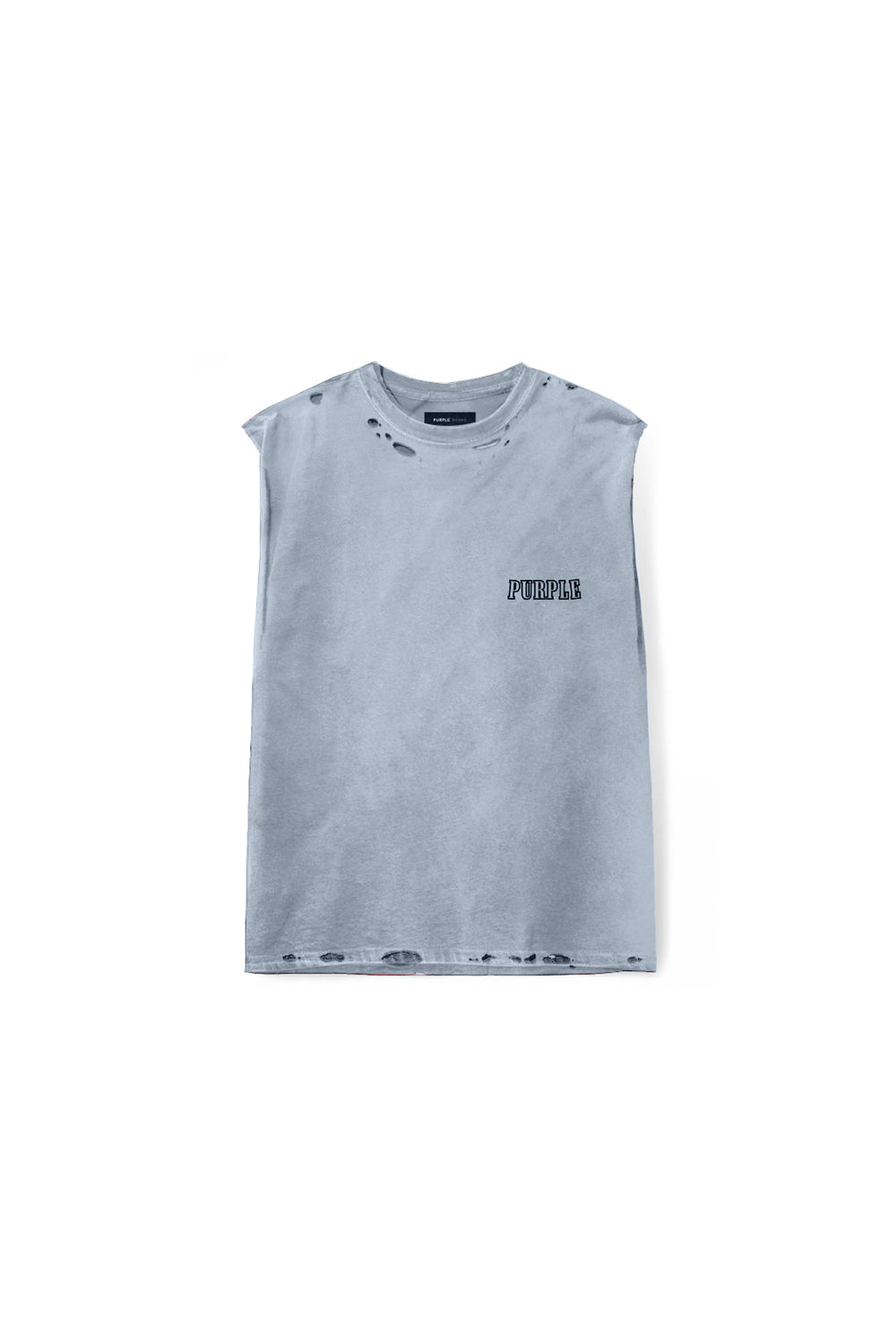 Slab Wordmark Tank Top in blue with regular fit and silicone print design.