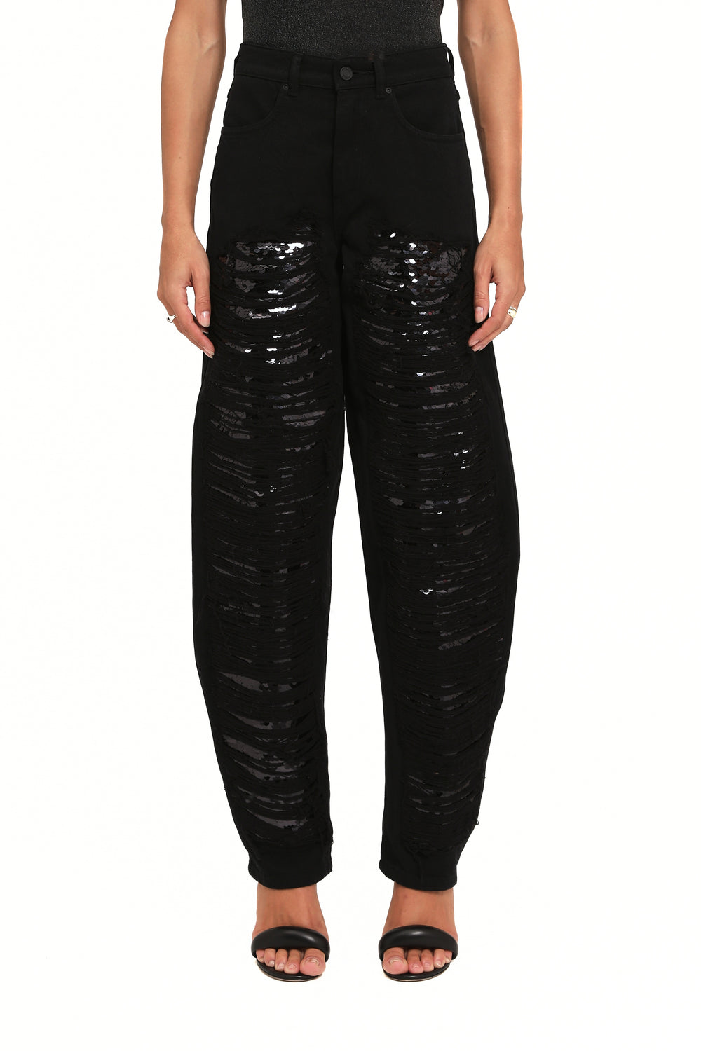 Sequin Barrel Leg