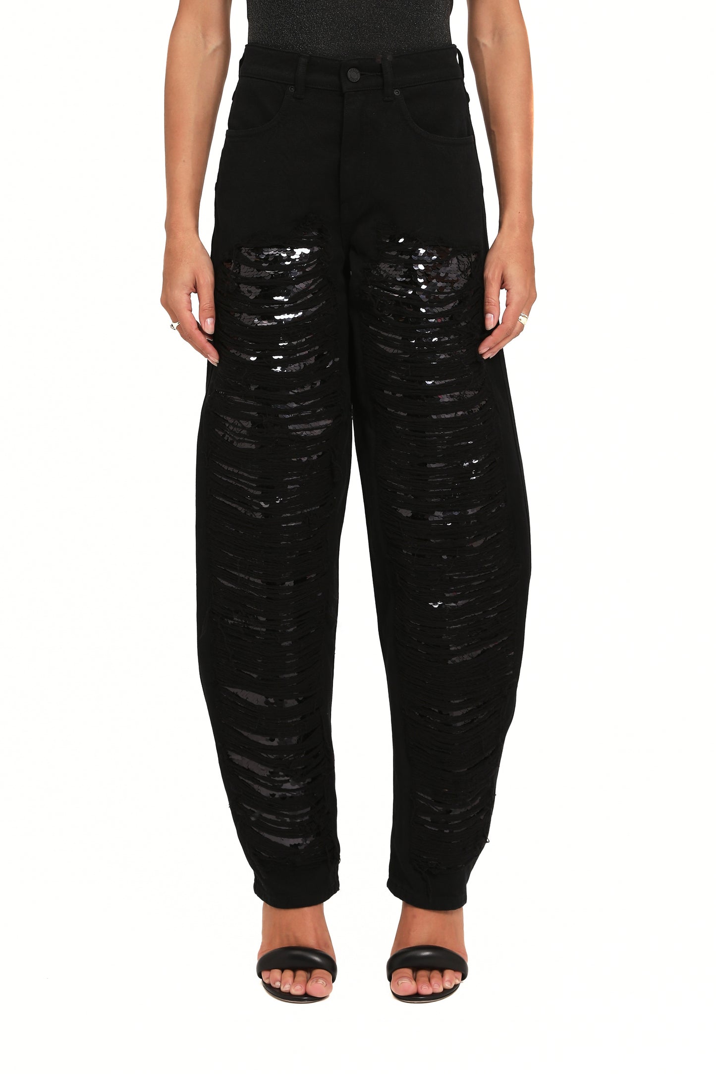 Sequin Barrel Leg