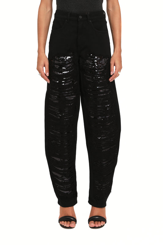 Sequin Barrel Leg