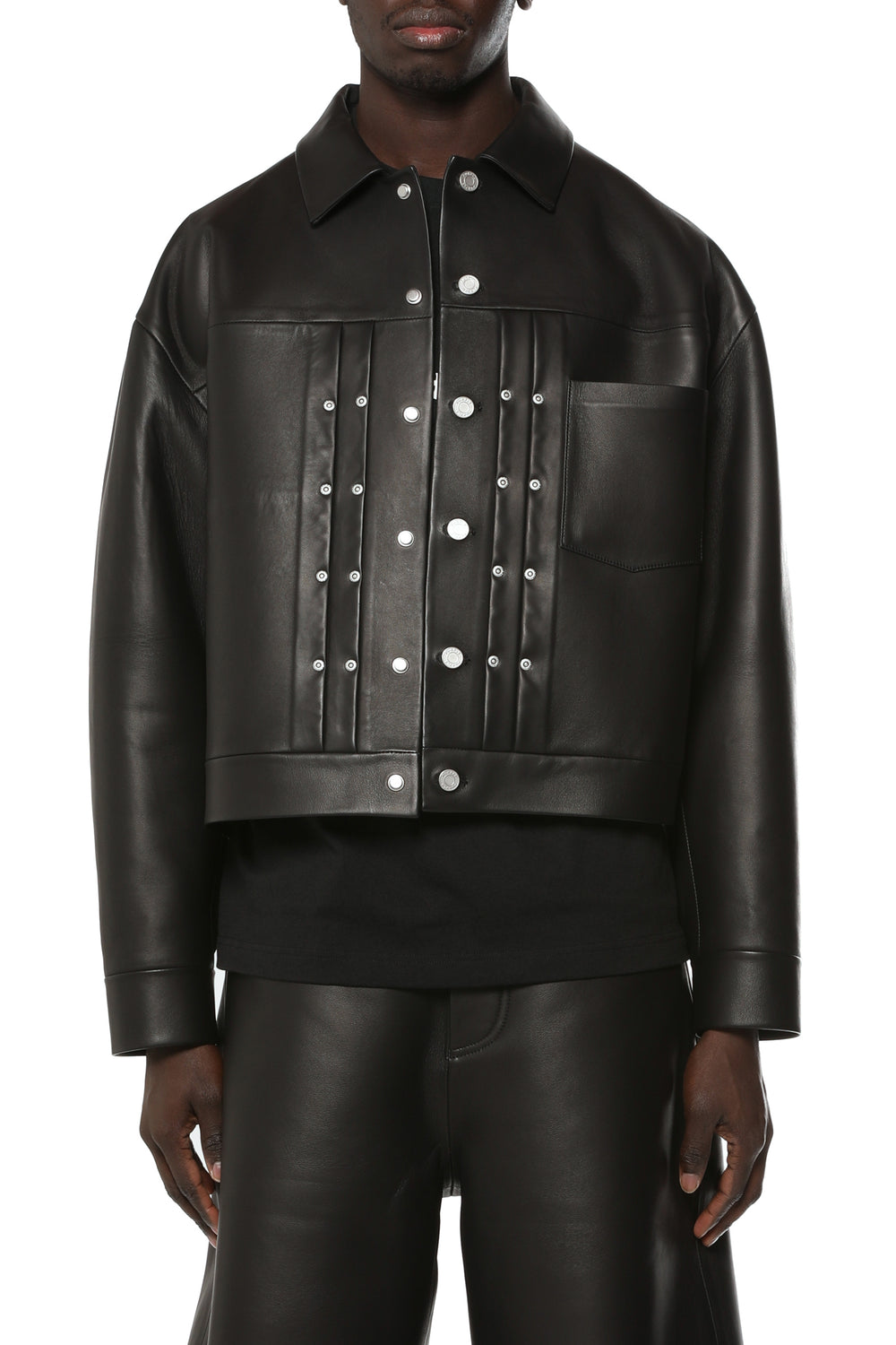 Leather Bonded Trucker Jacket