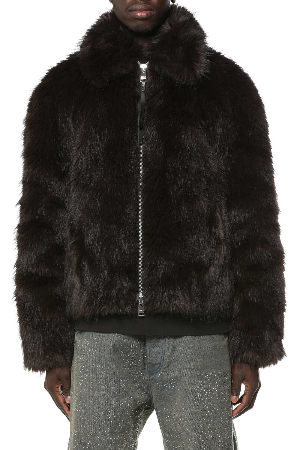 Faux Fur Shawl Jacket