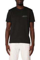P109-CJBC326 White Label slim fit clean jersey with fine crackle and screen print