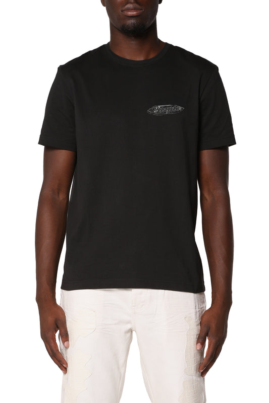 P109-CJBC326 White Label slim fit clean jersey with fine crackle and screen print