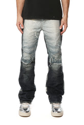 Bootcut jeans P026-UDBC326 with mid rise, 5 pockets, and button fly in white label collection.