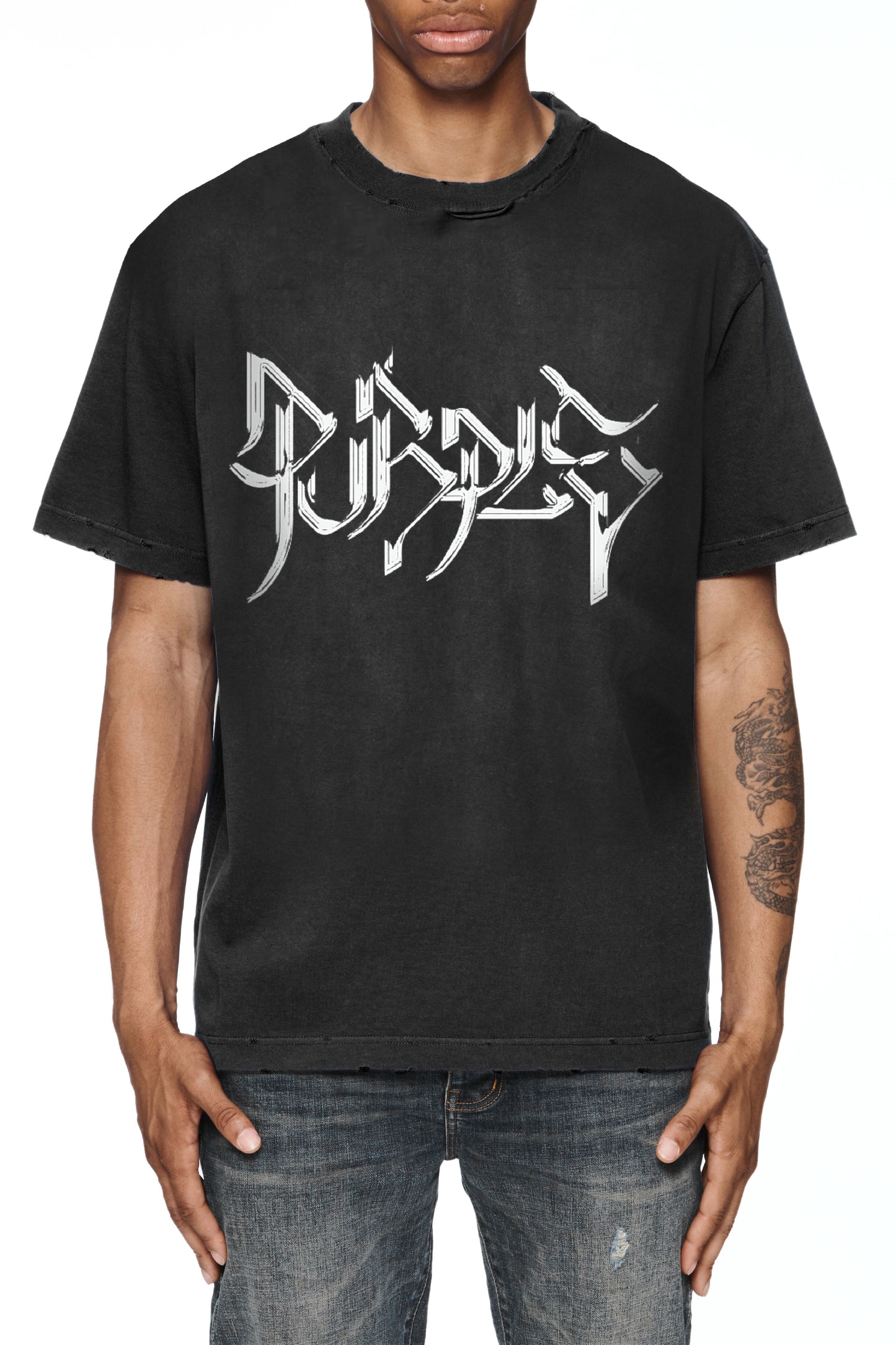 Chrome Script Tee