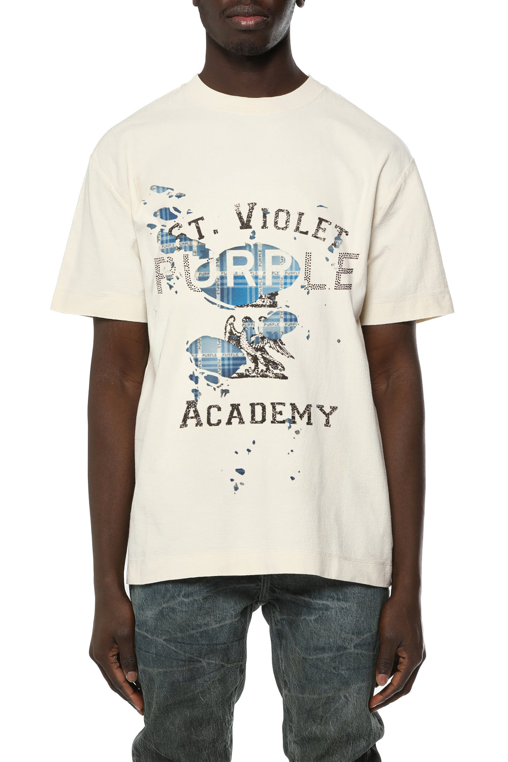 St. Violet Layers Tee in regular fit with textured jersey and digital print detailing.