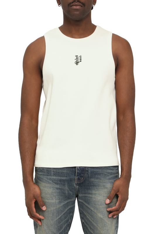 Scribbled P Ribbed Tank Top