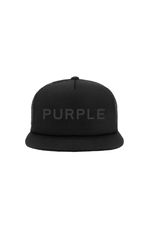 P902 5 PANEL HAT - Black Lettermark