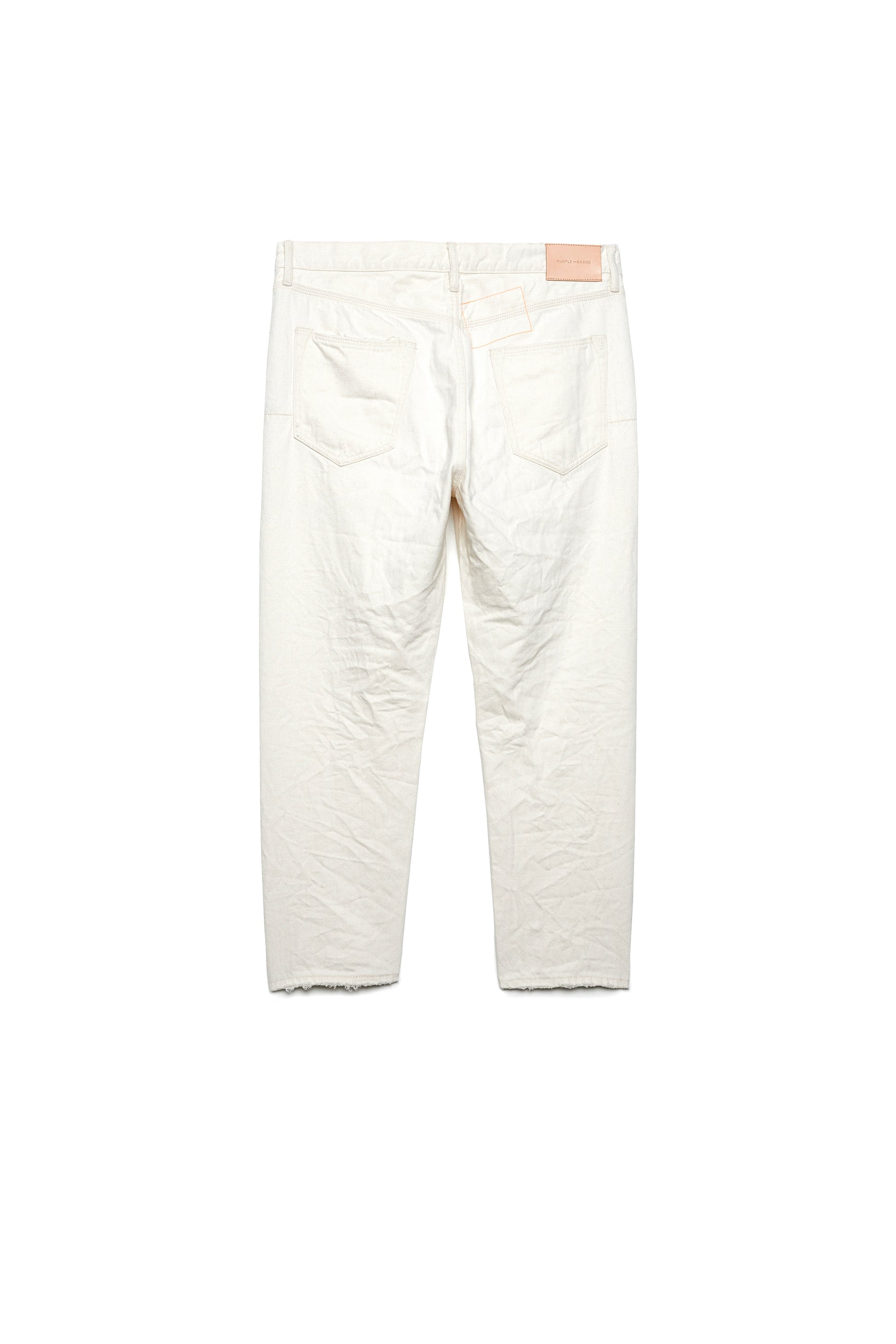 PURPLE BRAND - Men's Denim Jean - Long Rise Relaxed - Style No. P003 - White Vintage Distress Crop - Back