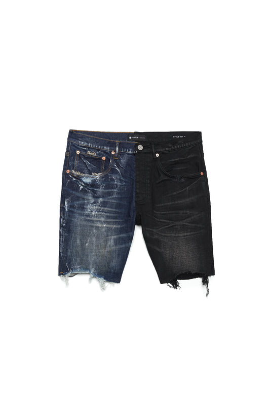 PURPLE BRAND - Men's Denim Jean Short - Mid Rise Short - Style No. P020 - Half and Half Short - Front