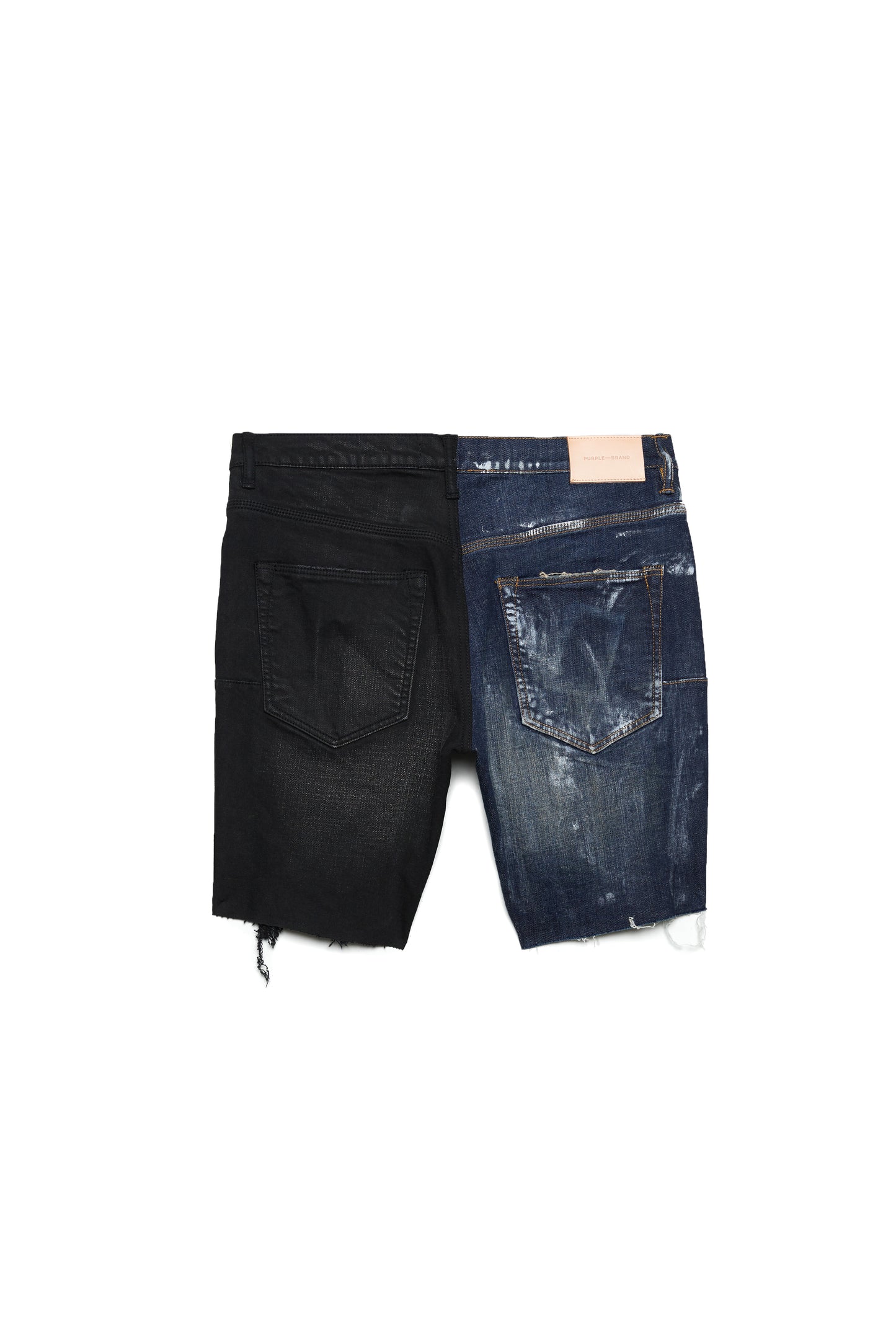 PURPLE BRAND - Men's Denim Jean Short - Mid Rise Short - Style No. P020 - Half and Half Short - Back