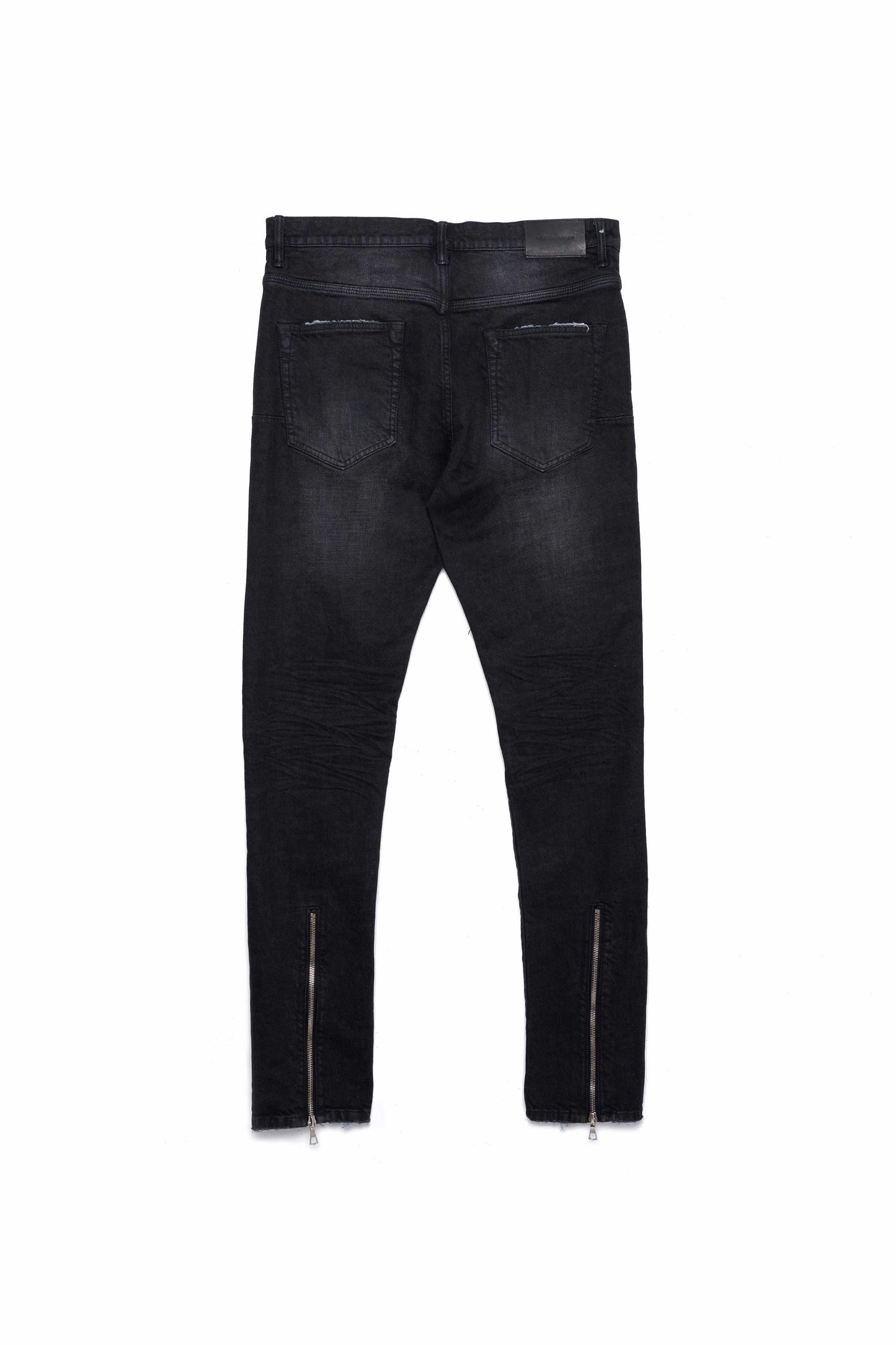 P002 MID RISE SLIM JEAN - Black Wash Zip