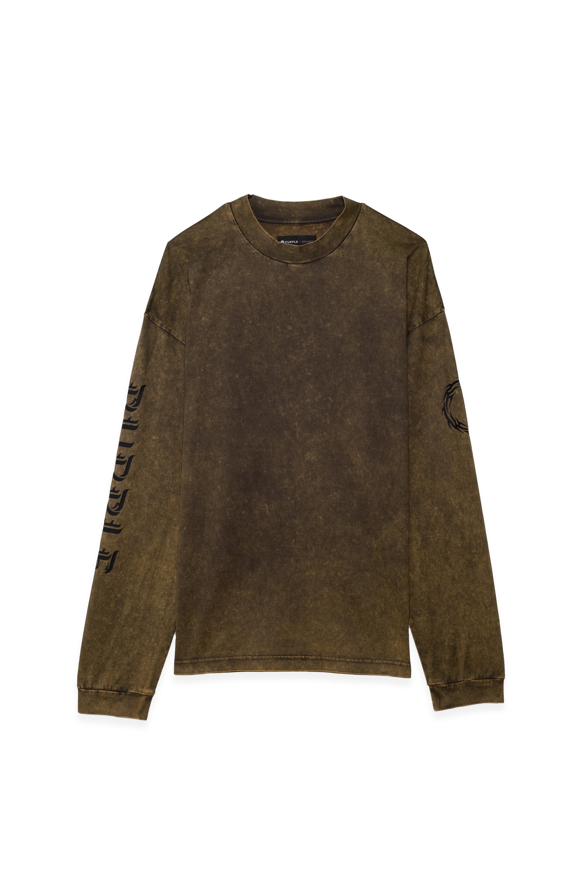 PURPLE BRAND - Men's Long Sleeve Shirt Shirt - Style No. P201 - Olive Acid Wash - Front