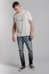 PURPLE BRAND - Men's Denim Jean - Low Rise Skinny - Style No. P001 - Indigo Black Gradient - Model Styled Pose