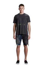 PURPLE BRAND - Men's Denim Jean Short - Mid Rise Short - Style No. P020 - Half and Half Short - Model Front Pose