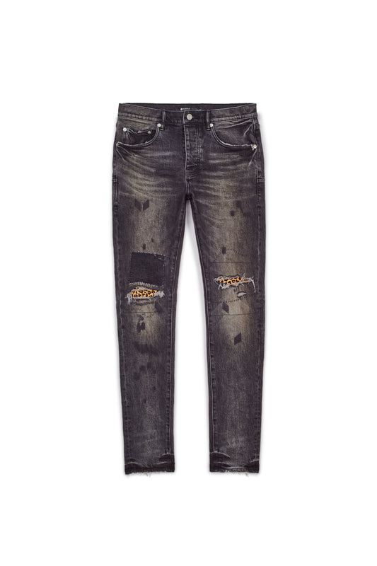 PURPLE BRAND - Men's Low Rise Skinny Jean - Style No. P001 - Black Animal Repair - Front