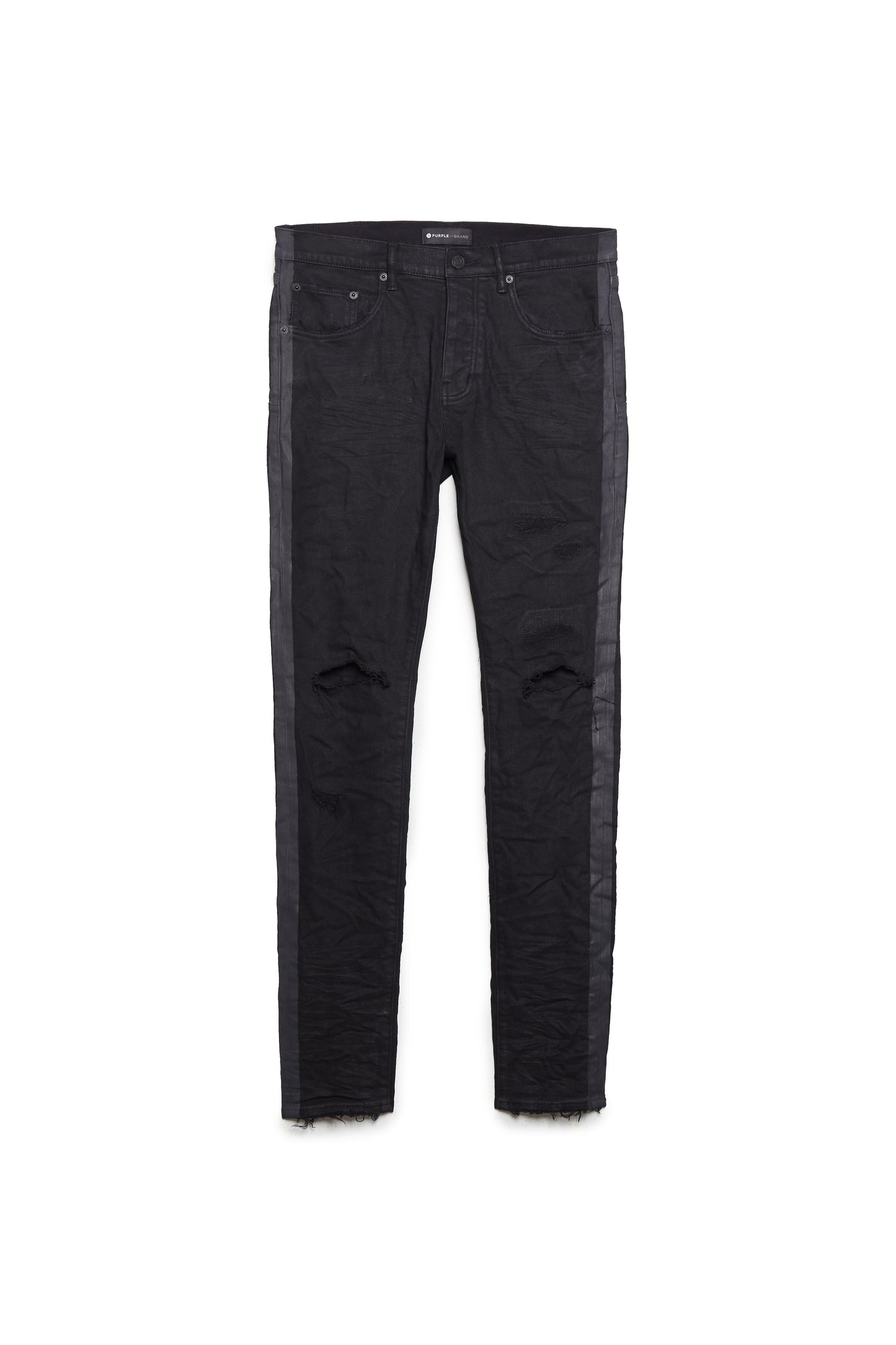 P001 LOW RISE SKINNY JEAN - Black Stripe Paint