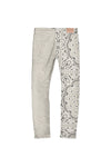 P001 LOW RISE SKINNY PANT - Corduroy Bandana Print Ecru