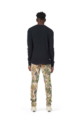 PURPLE BRAND - Men's Denim Jean - Low Rise Skinny - Style No. P001 - Washed Camo Tan Snake - Model Back Pose