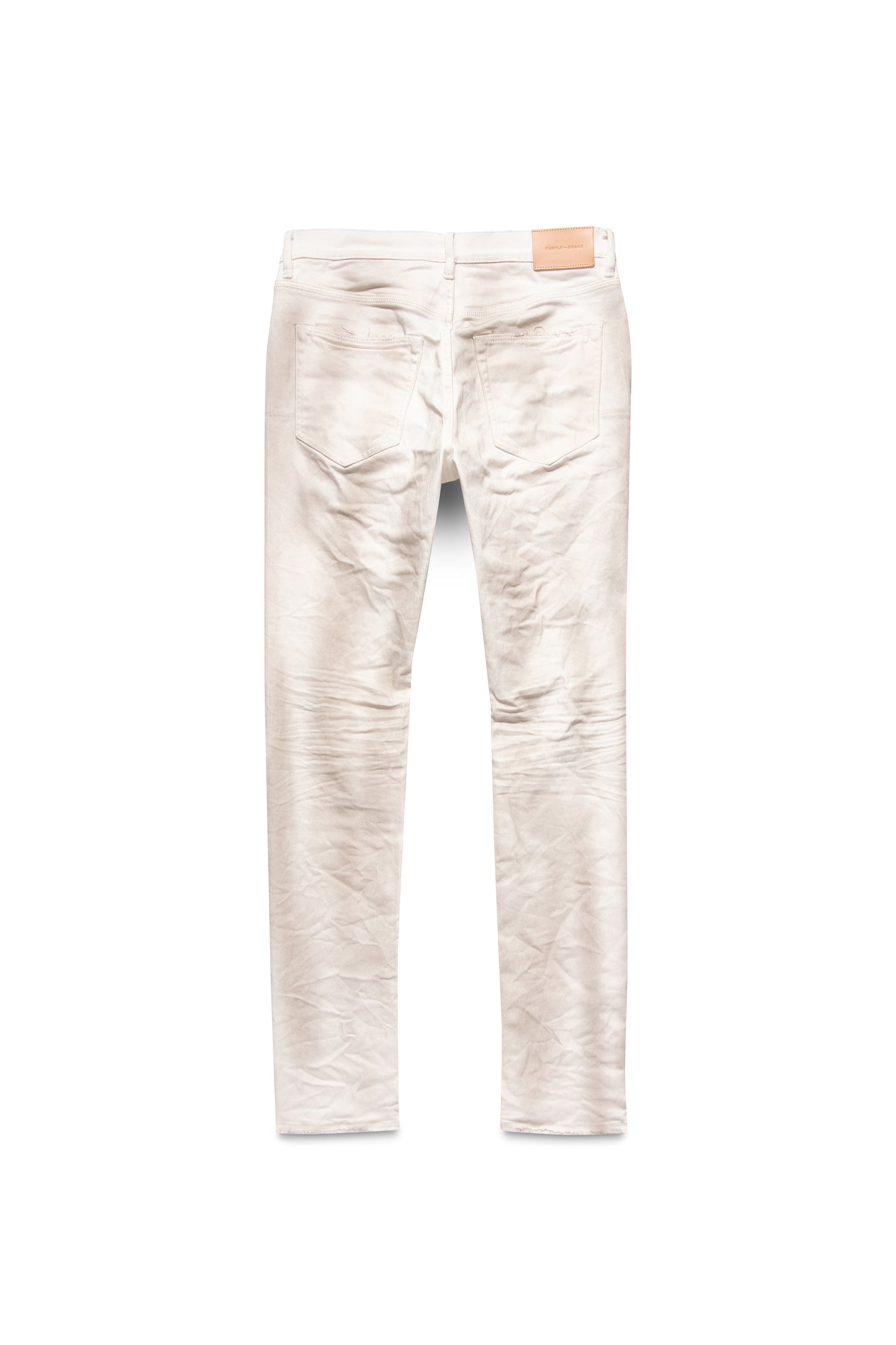 P001 LOW RISE SKINNY JEAN - Dirty White Destroy Jersey Knit Repair
