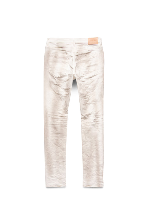 P001 LOW RISE SKINNY JEAN - Dirty White Destroy Jersey Knit Repair