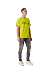 P001 LOW RISE SKINNY JEAN - Grey Four Pocket Destroy w Silicone Outline
