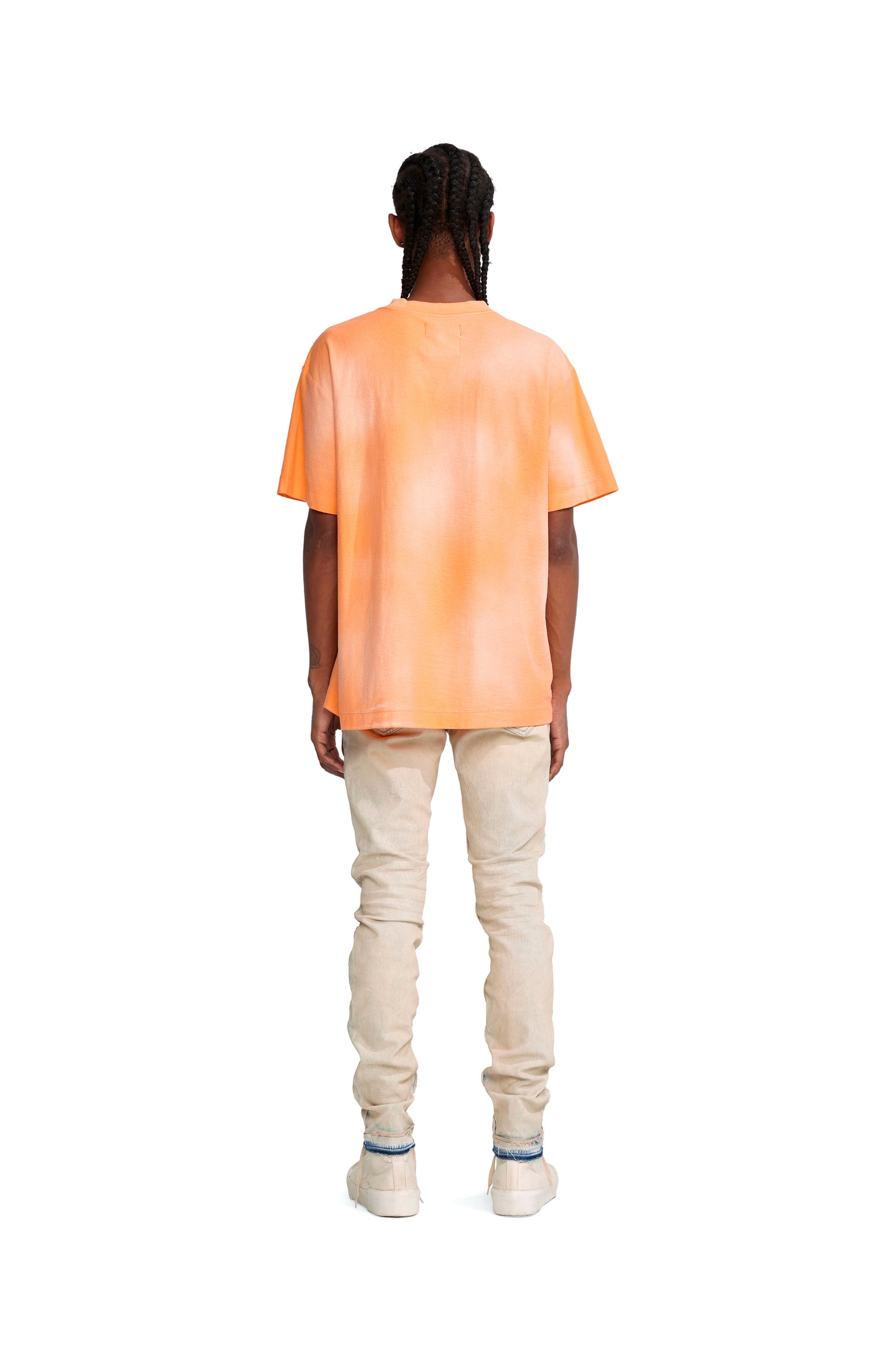 P104 REGULAR FIT T-SHIRT - Double Stripe in Neon Orange