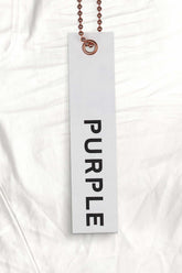 PURPLE BRAND - Men's Denim Jean - Low Rise Skinny - Style No. P001 - Optic White Knee Slit - Hangtag