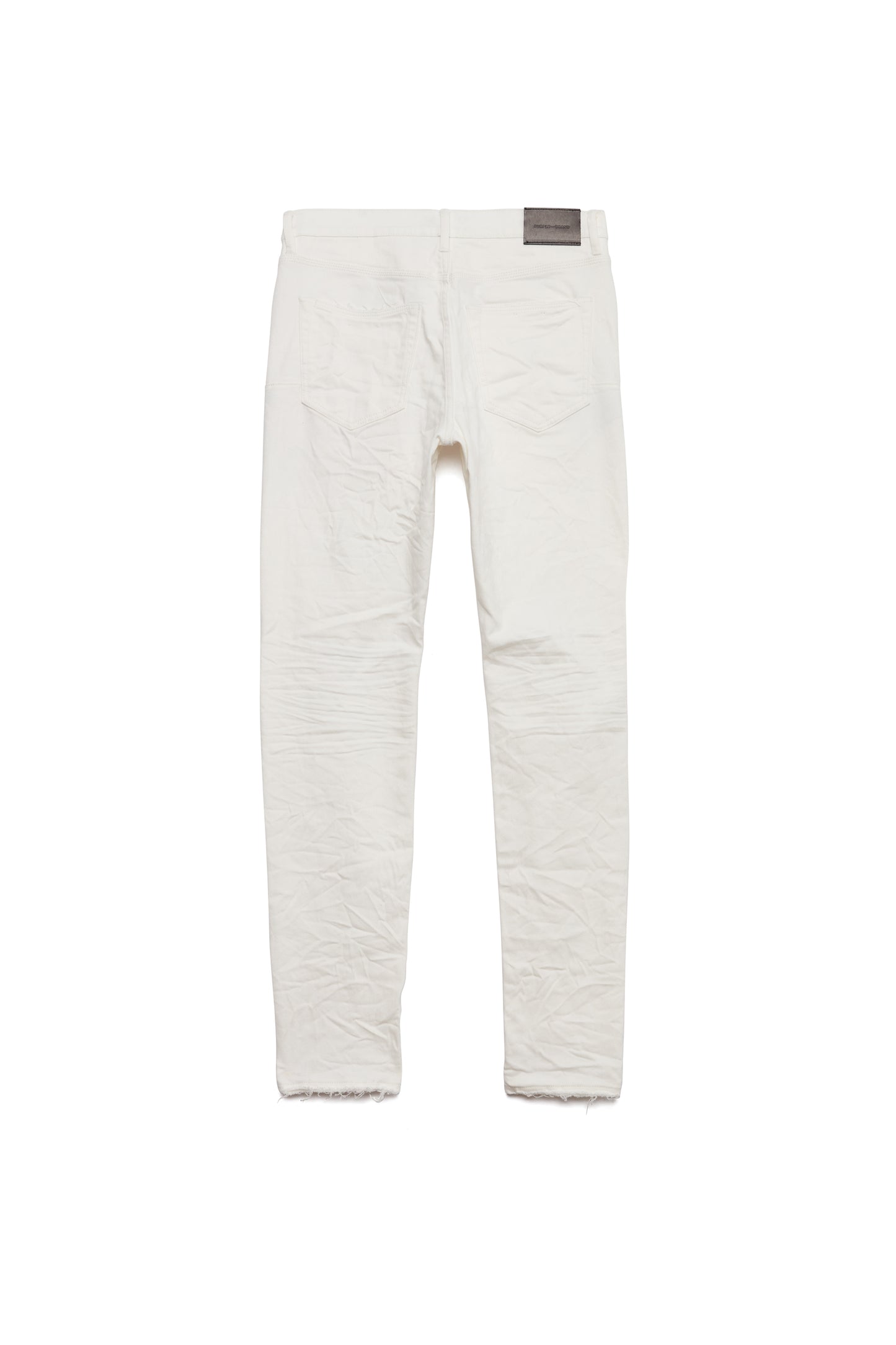PURPLE BRAND - Men's Denim Jean - Low Rise Skinny - Style No. P001 -  Optic White Knee Slit - Back