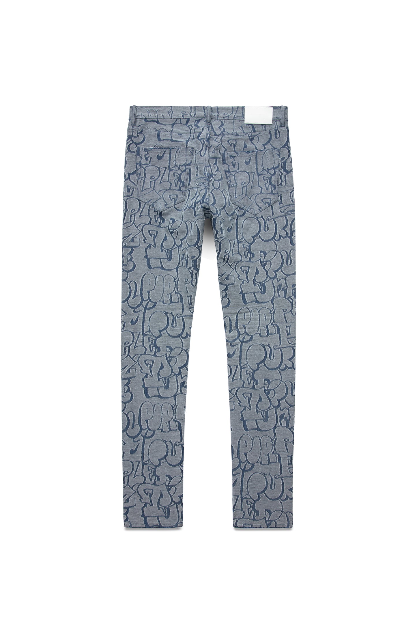 P001 LOW RISE SKINNY JEAN - White Terry Graffiti Tag Laser