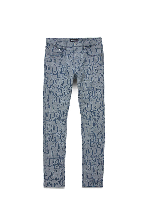P001 LOW RISE SKINNY JEAN - White Terry Graffiti Tag Laser